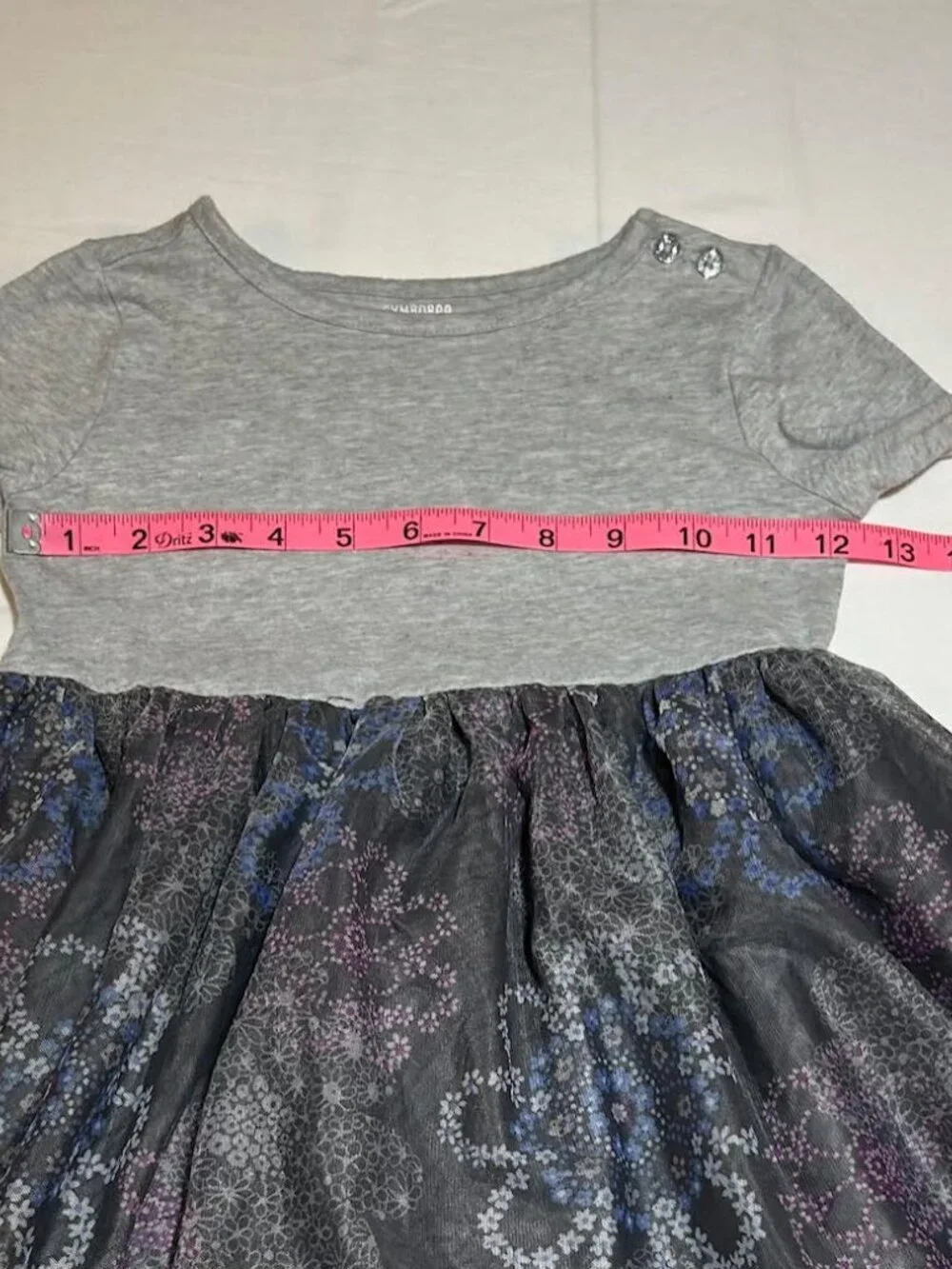 Gymboree Girls 5T Gray Floral Tulle Bottom Long Sleeve Dress Party Twirl